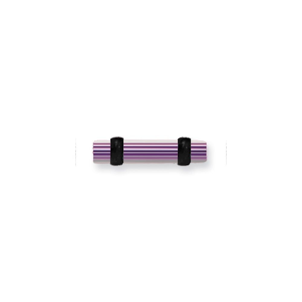 Acrylic UV Sensitive Layered Plug w 2 Black O-rings 10G (2.6mm) 1/2 (13