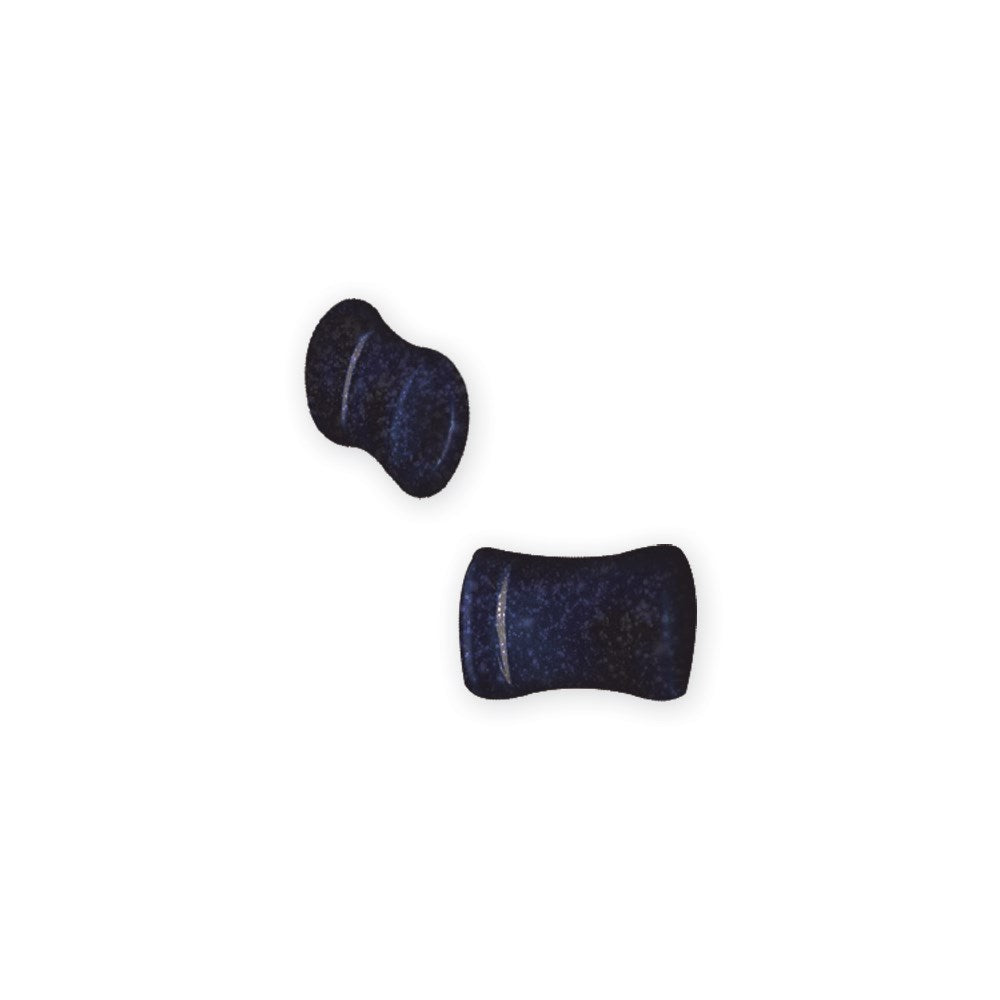 Natural Stone Plug w Flares 0G (8.2mm) Plug w Flared Ends Goldstone Blue