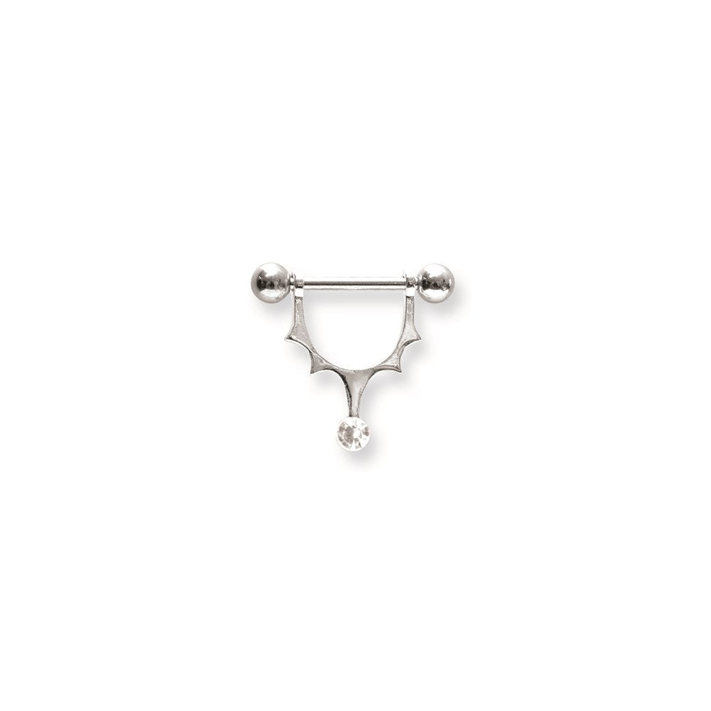 Surgical Stainless Stl BB w Gem Nipple Shield