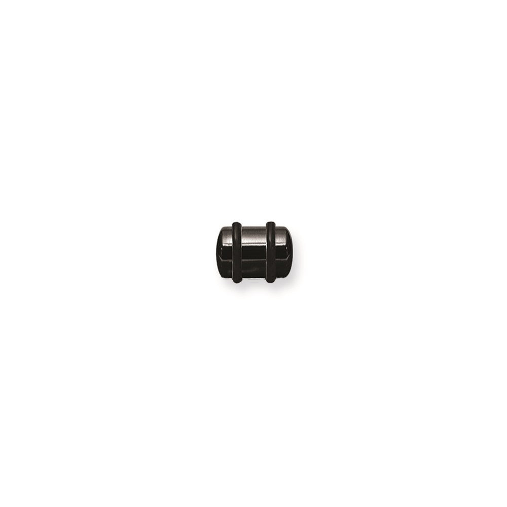 Plated SGSS Plug w Rounded Ends 00G (9.246mm) 1/2 (13mm) long Black (ZR