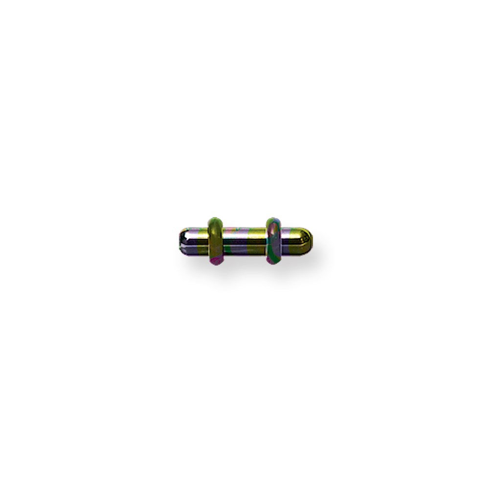 Plated SGSS Plug w Rounded Ends 10G (2.6mm) 1/2 (13mm) Long Rainbow (ZR