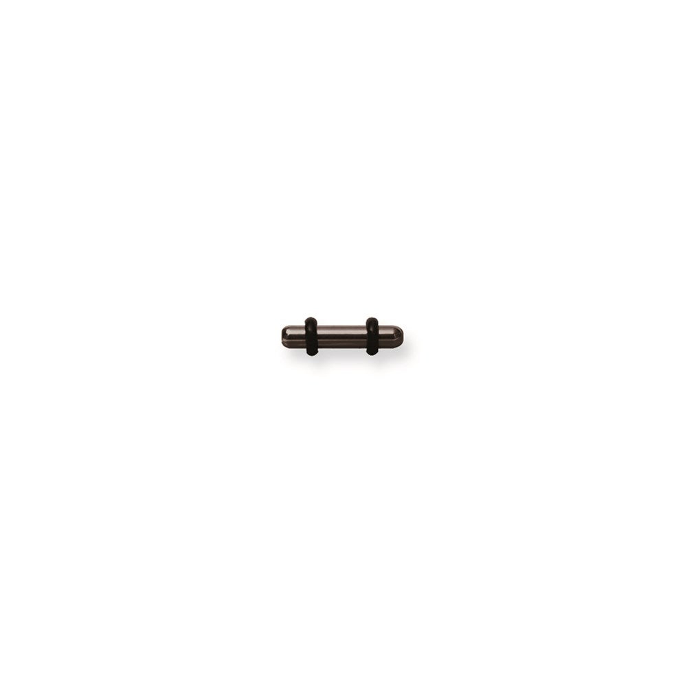 Plated SGSS Plug w Rounded Ends 10G (2.6mm) 1/2 (13mm) Long Black (ZR-D