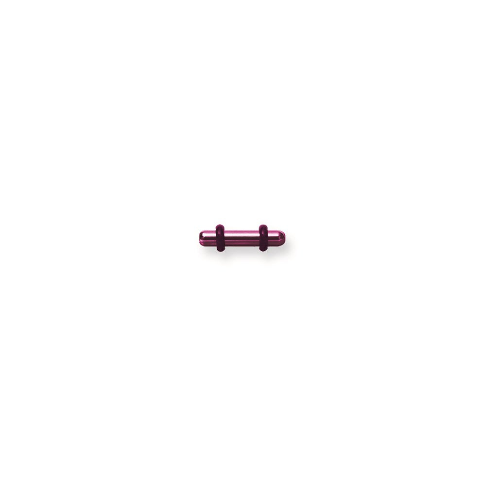 Plated SGSS Plug w Rounded Ends 10G (2.6mm) 1/2 (13mm) Long Dark Pink T