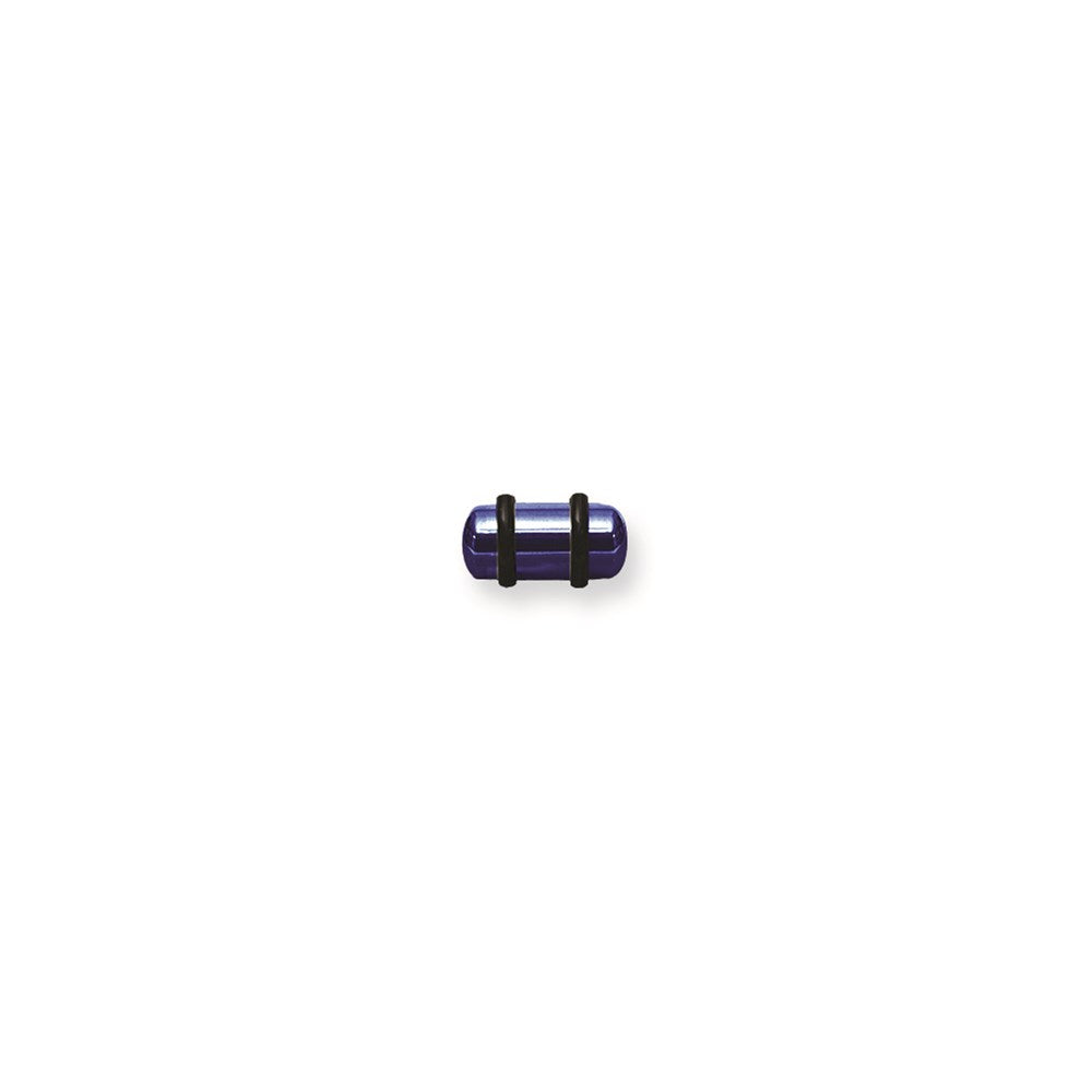 Plated SGSS Plug w Rounded Ends 2G (6.5mm) 1/2 (13mm) Long Cobalt Blue