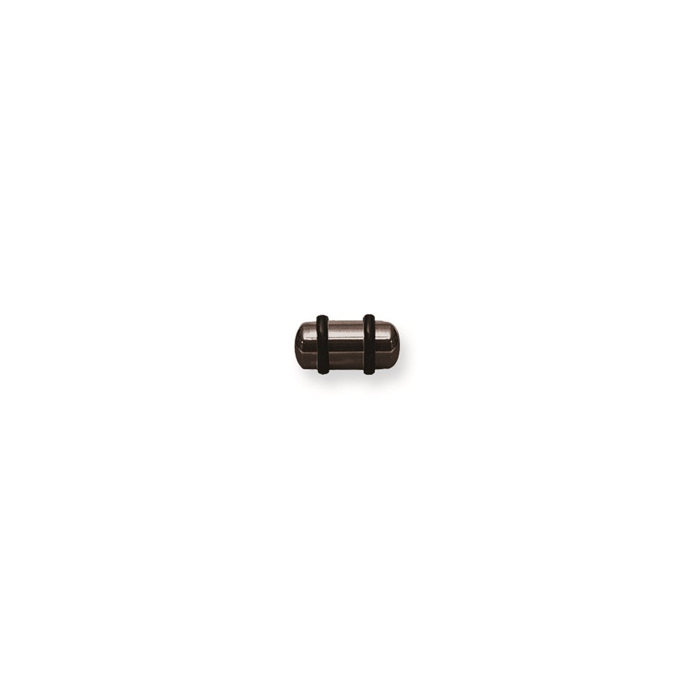 Plated SGSS Plug w Rounded Ends 2G (6.5mm) 1/2 (13mm) Long Black (ZR-DS