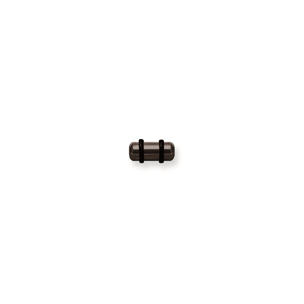 Plated SGSS Plug w Rounded Ends 4G (5.2mm) 1/2 (13mm) Long Black (ZR-DS