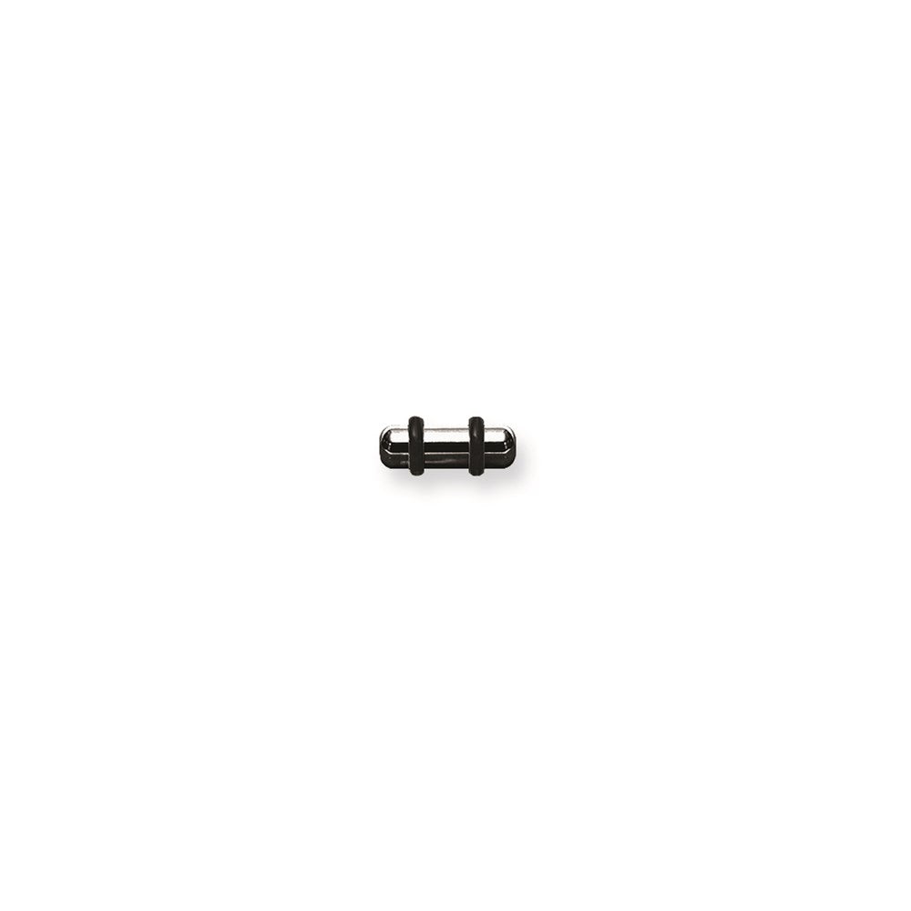 Plated SGSS Plug w Rounded Ends 6G (4.1mm) 1/2 (13mm) Long Black (ZR-DS