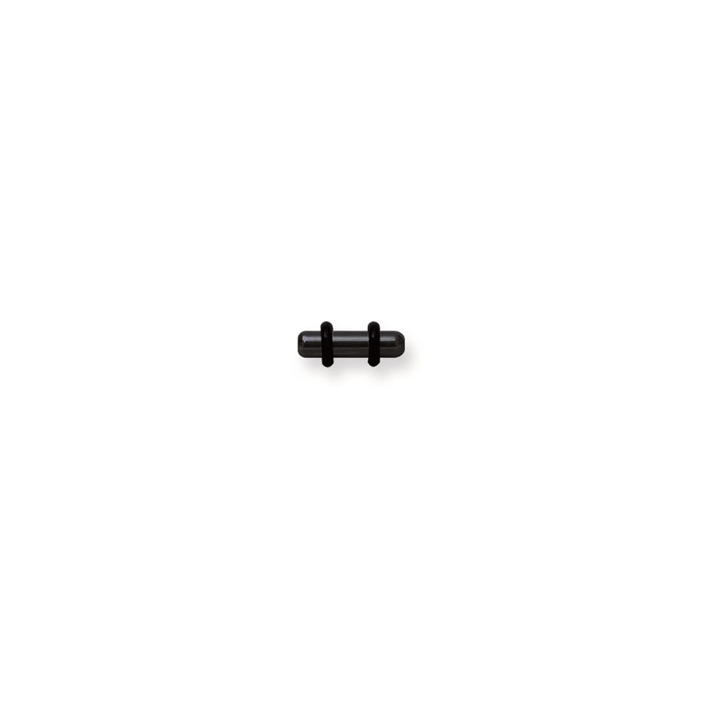 Plated SGSS Plug w Rounded Ends 8G (3.2mm) 1/2 (13mm) Long Black (ZR-DS