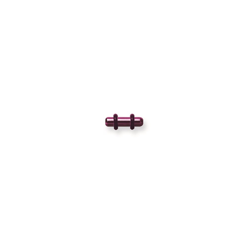 Plated SGSS Plug w Rounded Ends 8G (3.2mm) 1/2 (13mm) Long Dark Pink Ti