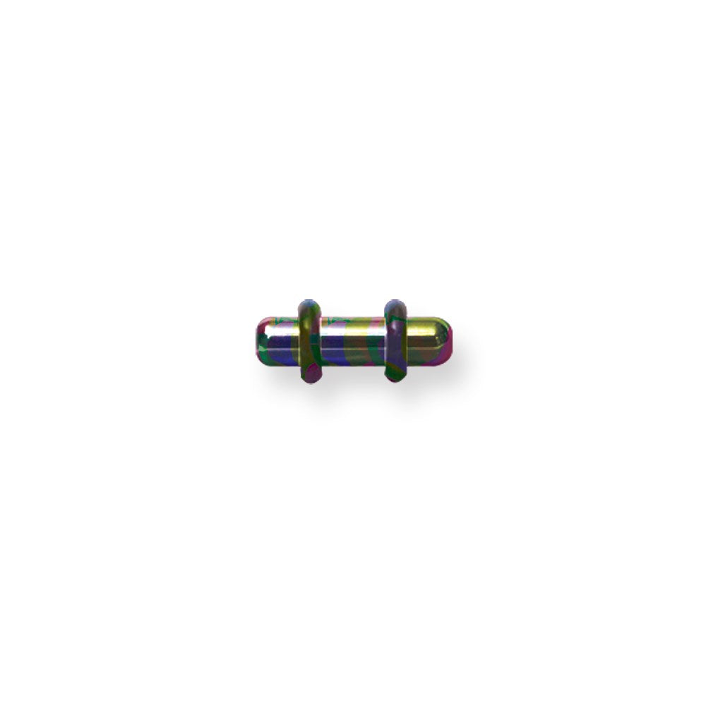 Plated SGSS Plug w Rounded Ends 8G (3.2mm) 1/2 (13mm) Long Rainbow (ZR-