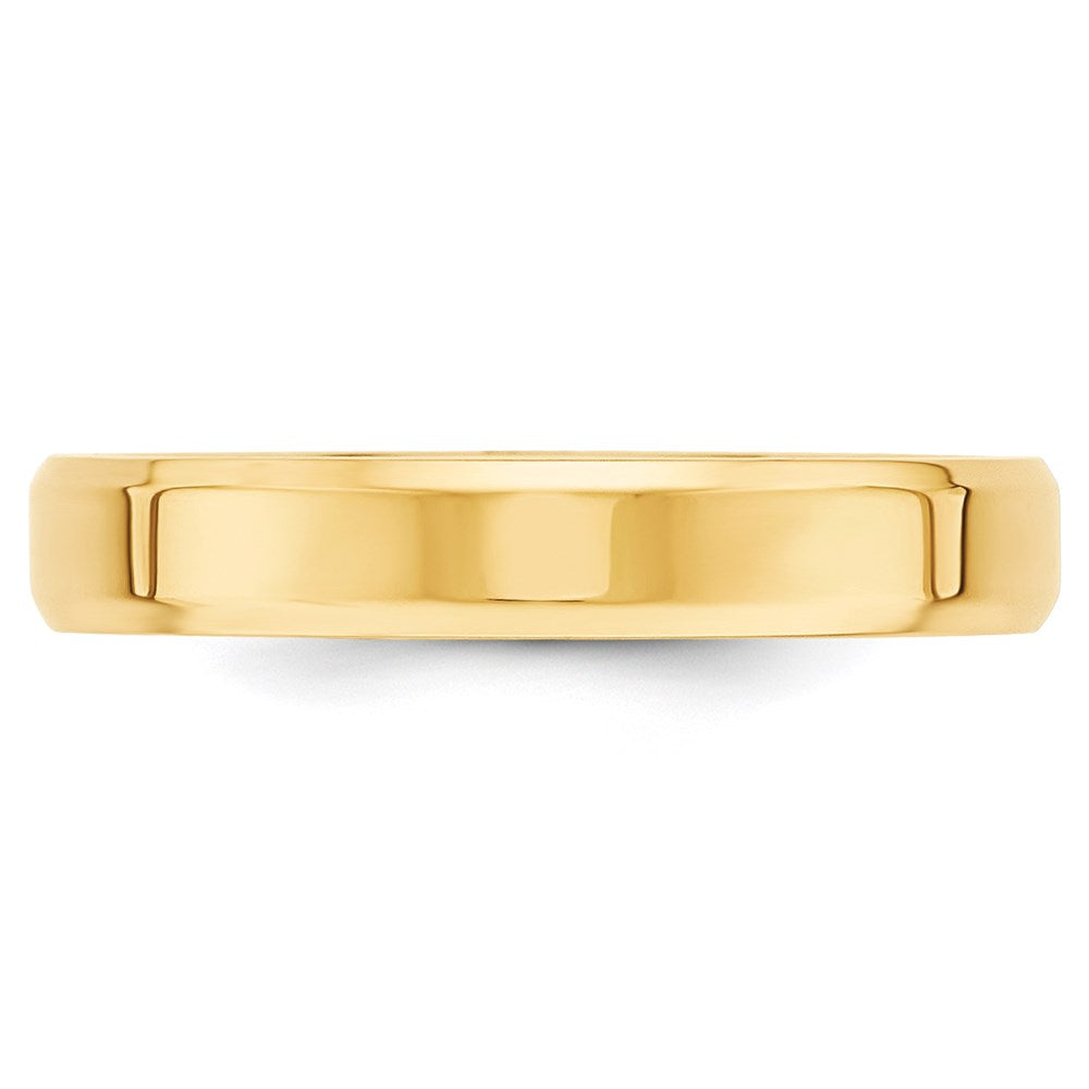 14k Yellow Gold 4mm Beveled Edge Comfort Fit Wedding Band Size 12.5