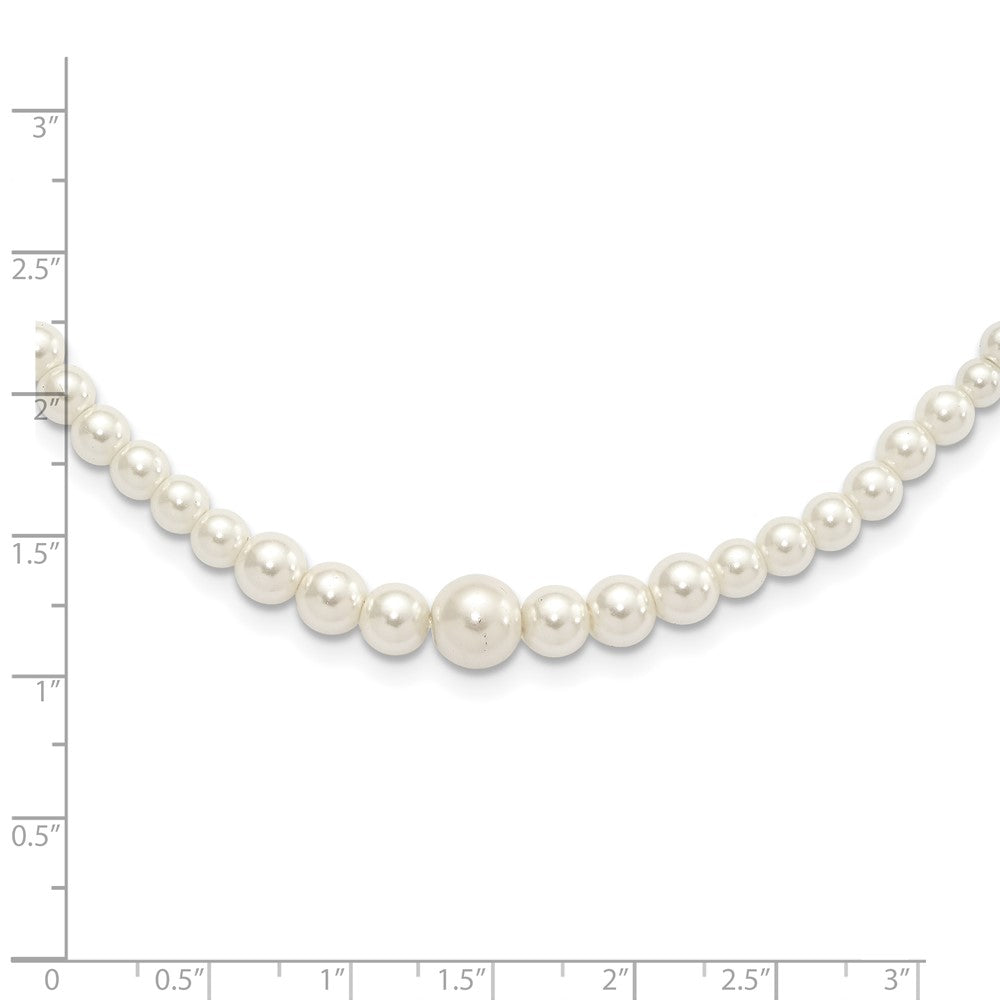 1928 Jewelry Gold-tone Clasp 2mm to 8mm Ivory Imitation Pearl Graduated Strand 18 inch Necklace