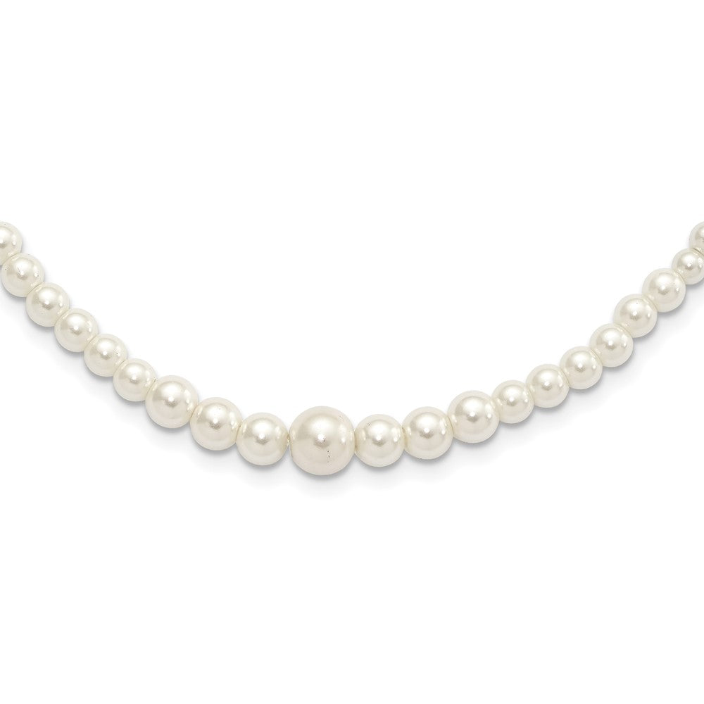 1928 Jewelry Gold-tone Clasp 2mm to 8mm Ivory Imitation Pearl Graduated Strand 18 inch Necklace