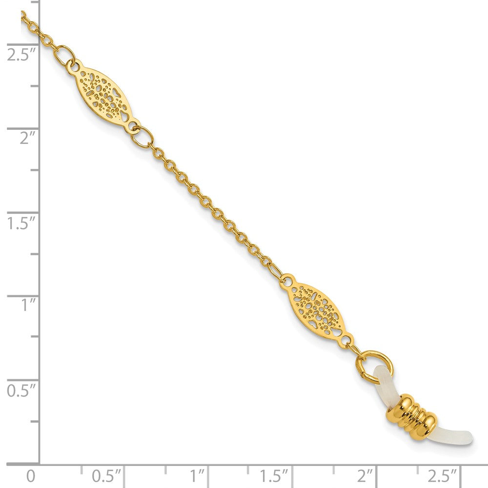 1928 Jewelry Gold-tone Filigree Pattern Eyeglass Holder 30 inch Chain