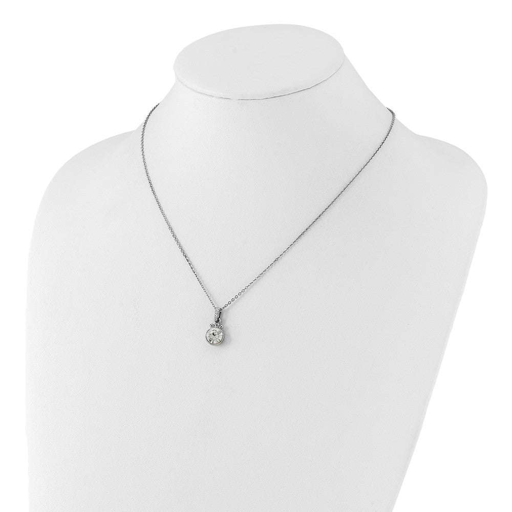 1928 Silver-tone White Crystal w/3in ext. Necklace