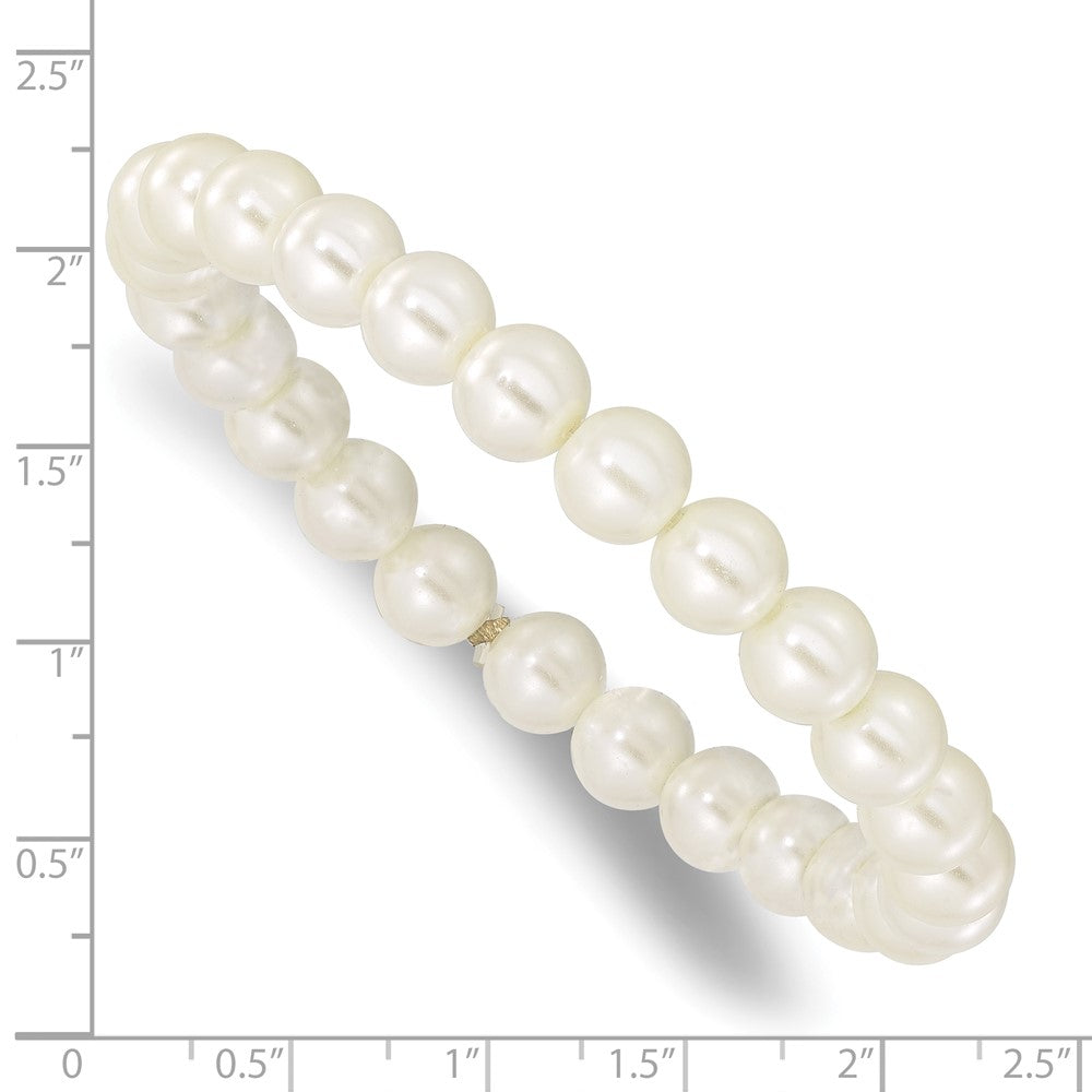 1928 Jewelry 8mm Ivory Imitation Pearl Stretch Bracelet