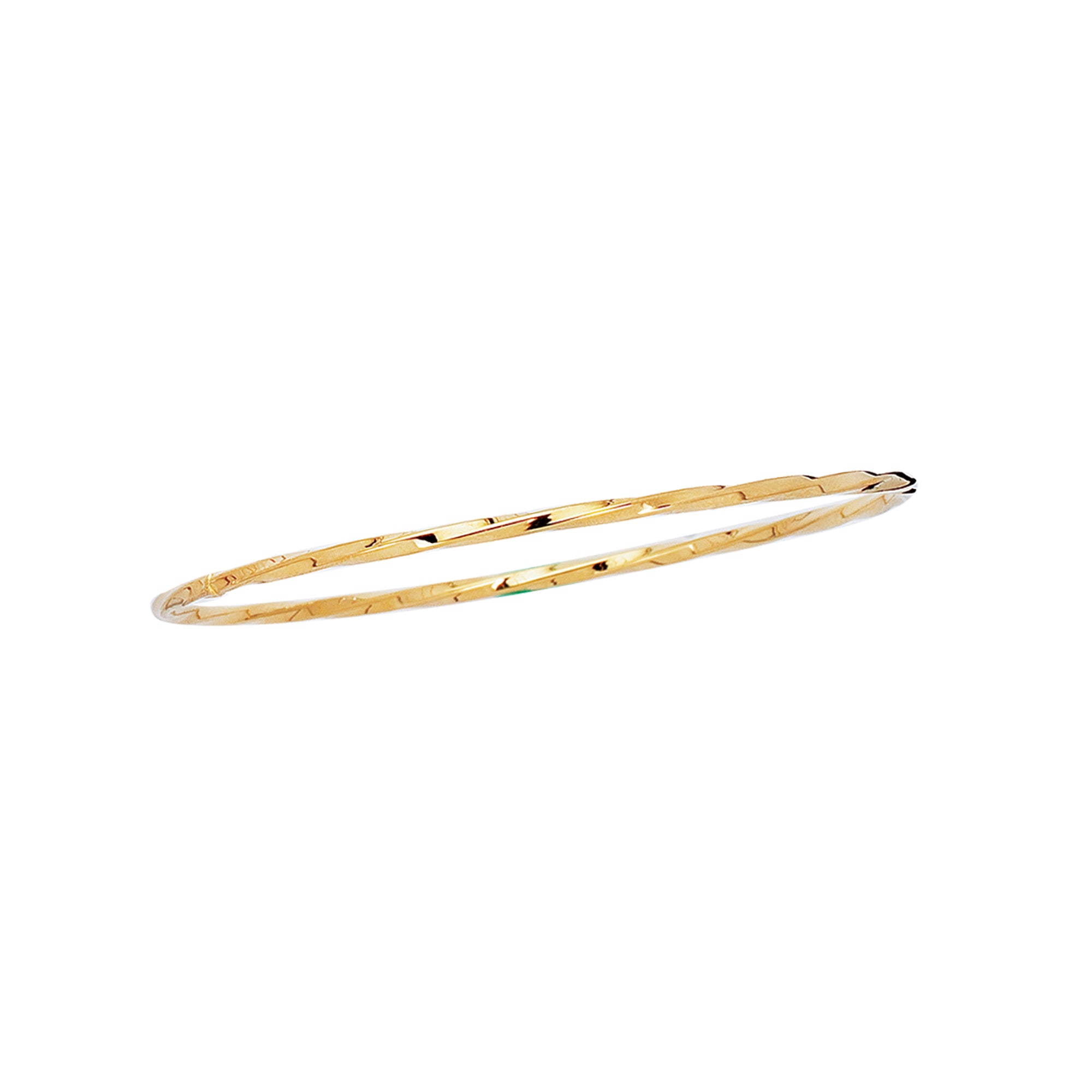 14K Yellow Gold 8" Twist Bangle