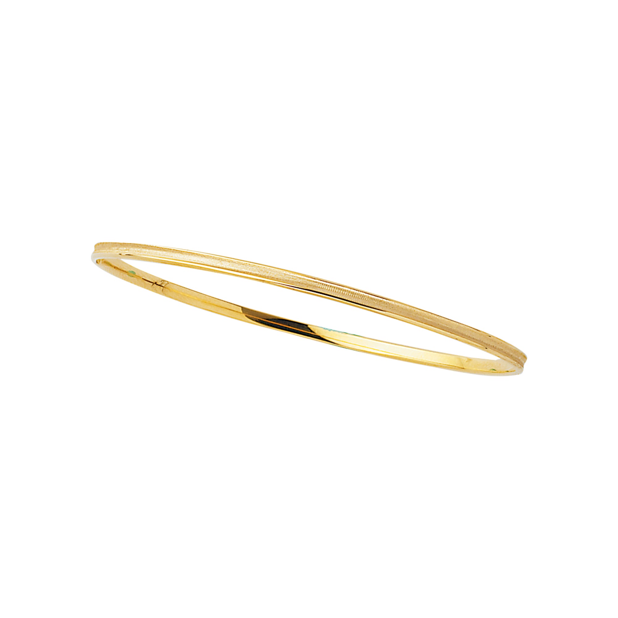 14K Yellow Gold 8" Concave Bangle