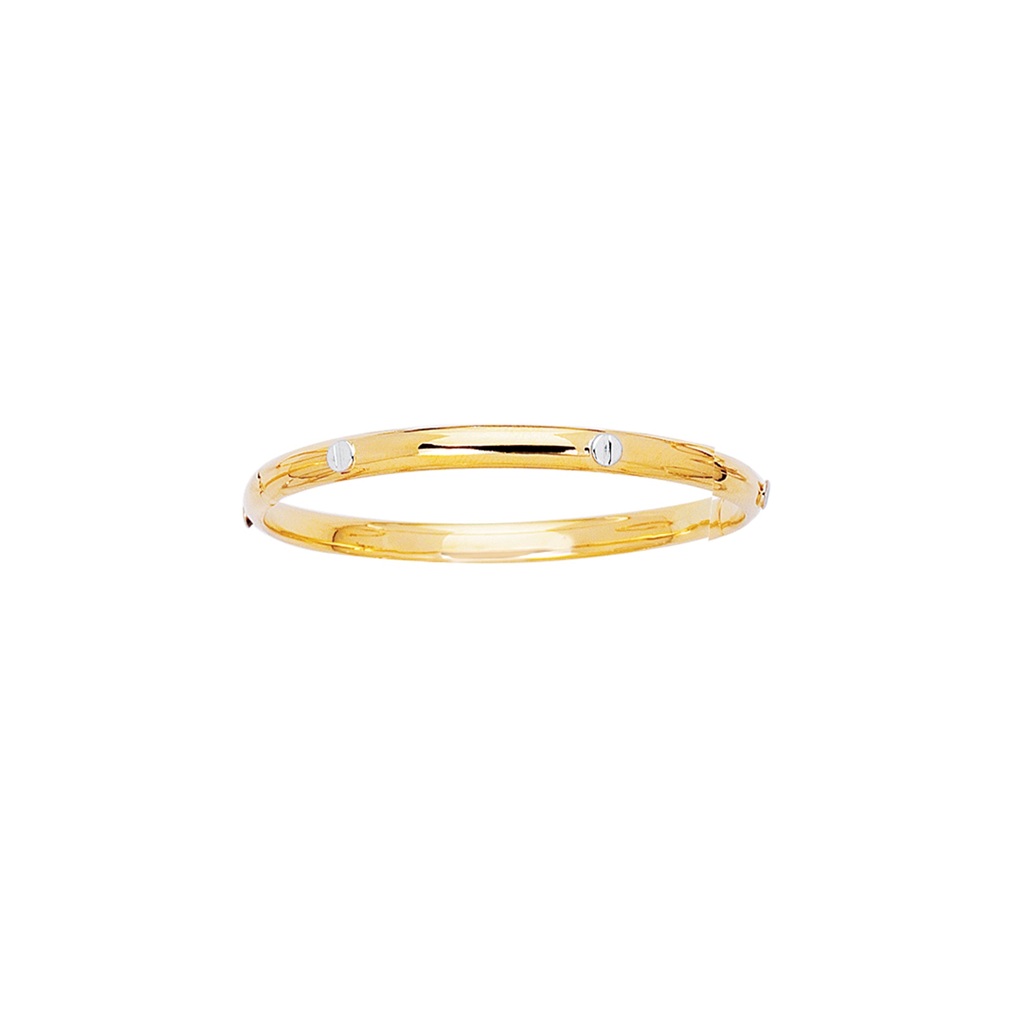 14K Yellow Gold 5.5" Screw Accent Children's Bangle