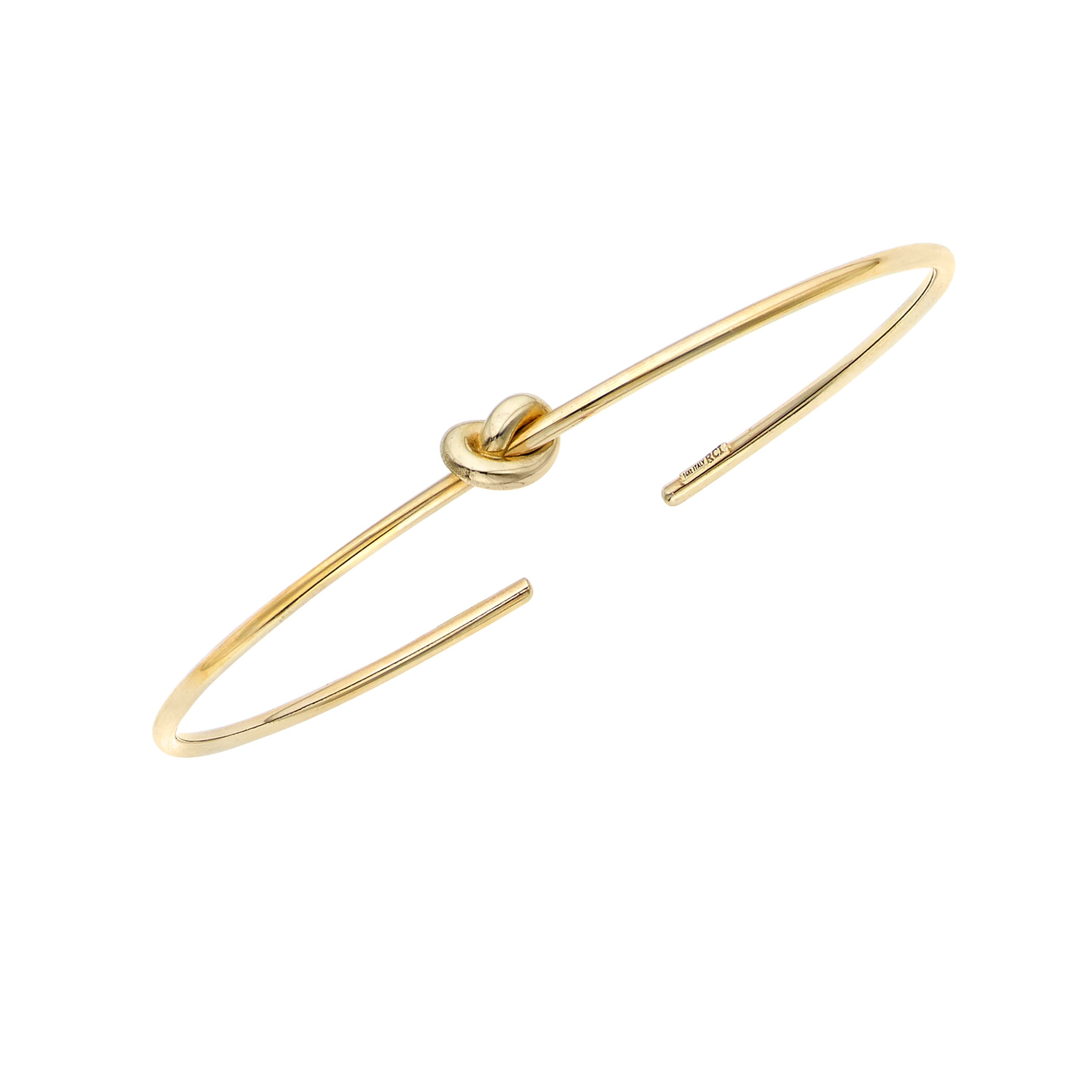 14K Yellow Gold Polished Love Knot Bangle