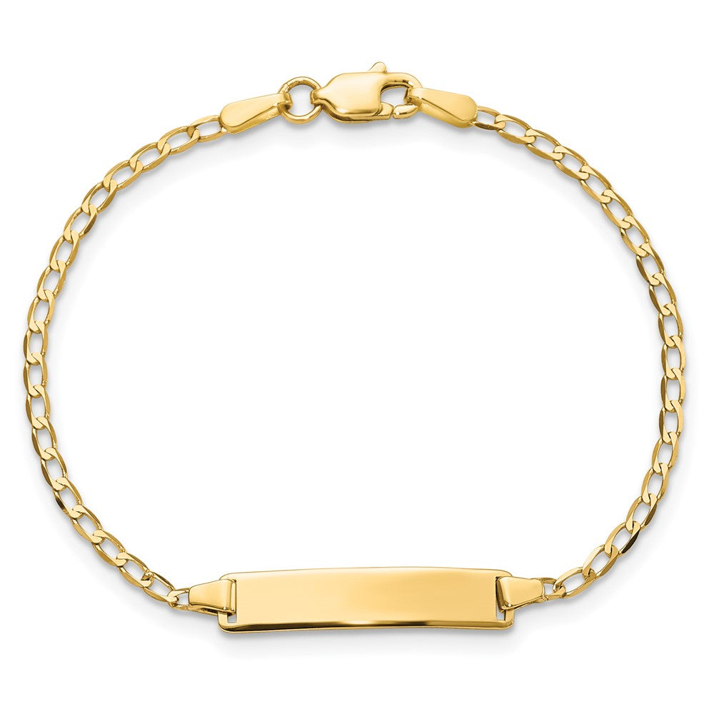 14k Flat Curb Link ID Bracelet