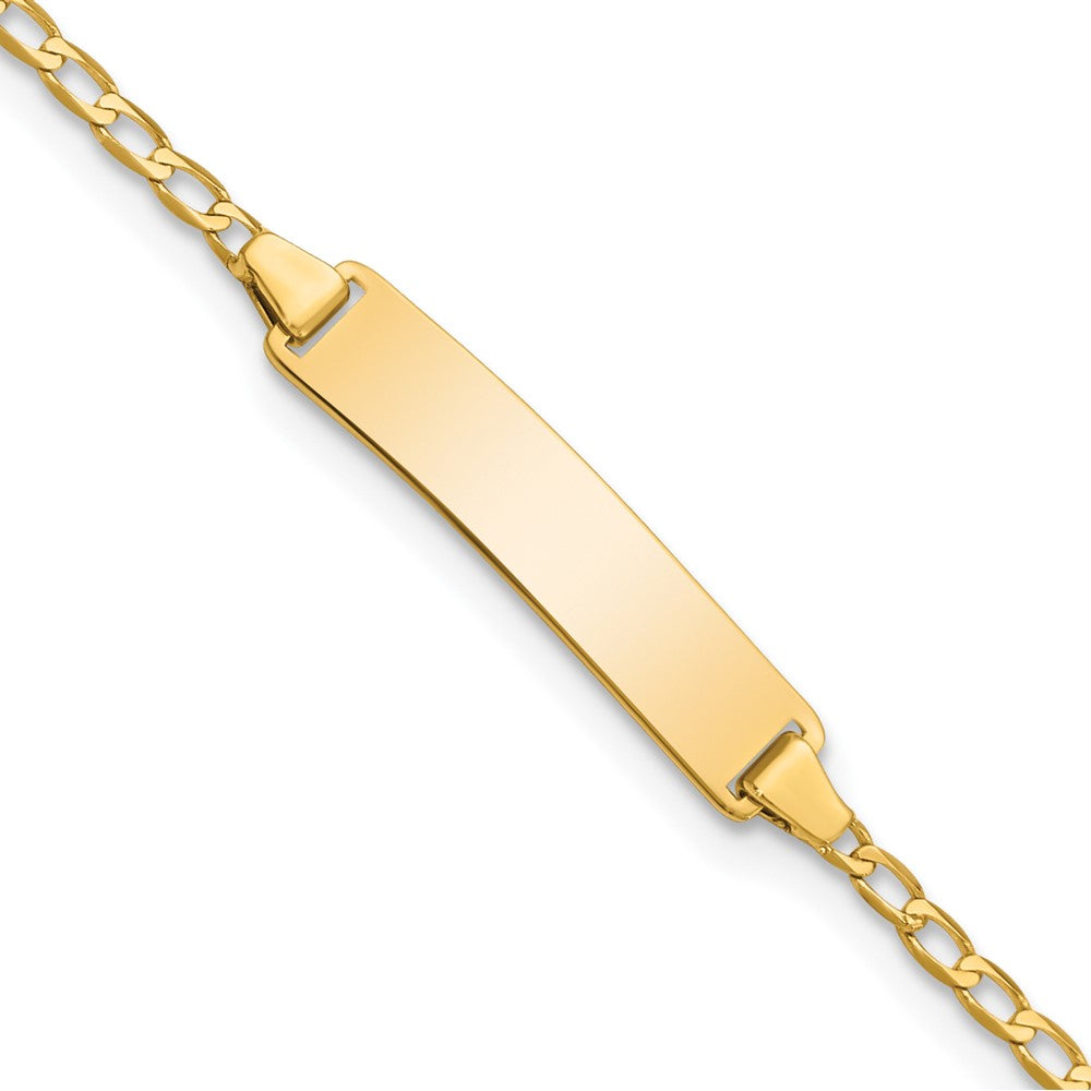 14k Flat Curb Link ID Bracelet