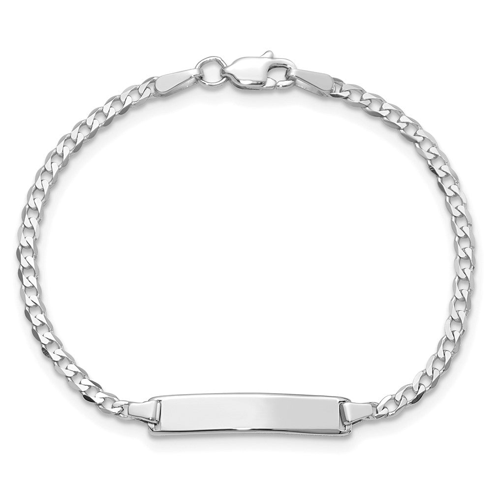 14k WG Flat Curb Link ID Bracelet