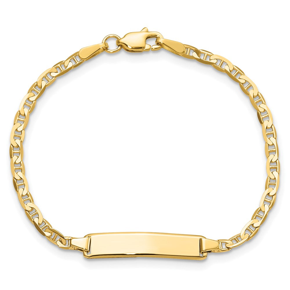 14k Flat Anchor Link ID Bracelet