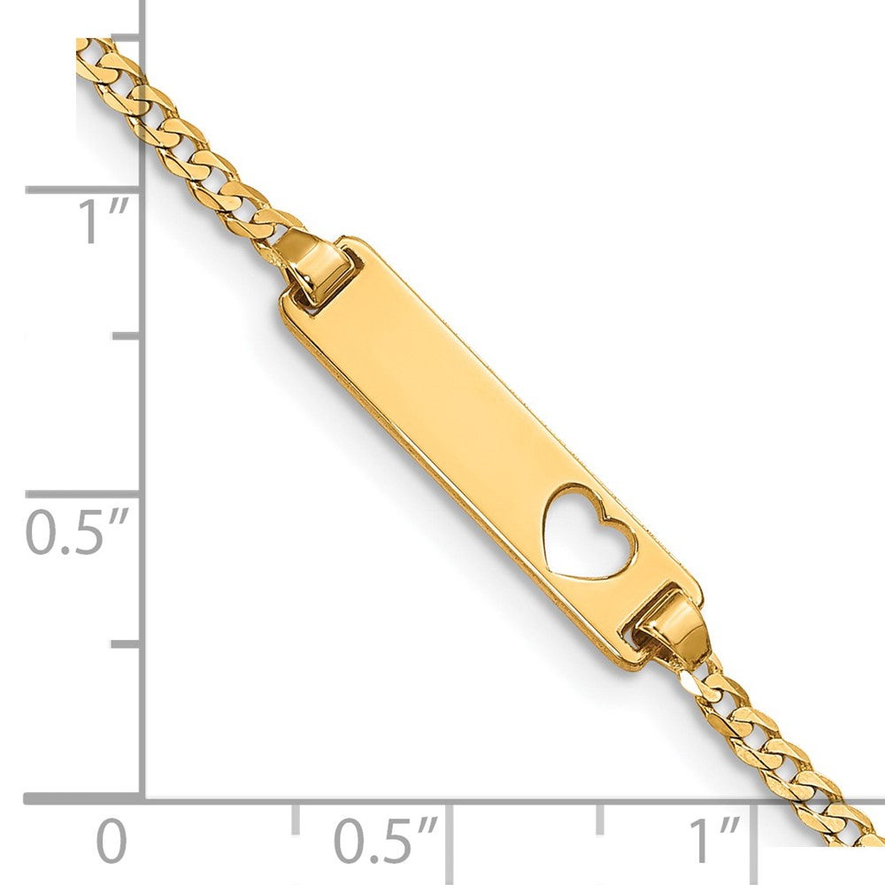 14k Cut-out Heart Curb Link ID Bracelet