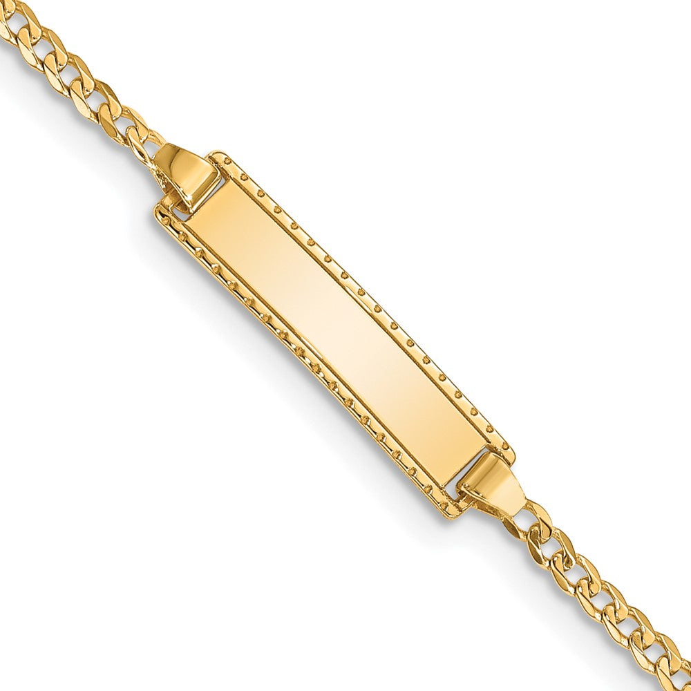 14k 6in Engraveable Curb Link Baby/Child ID Bracelet