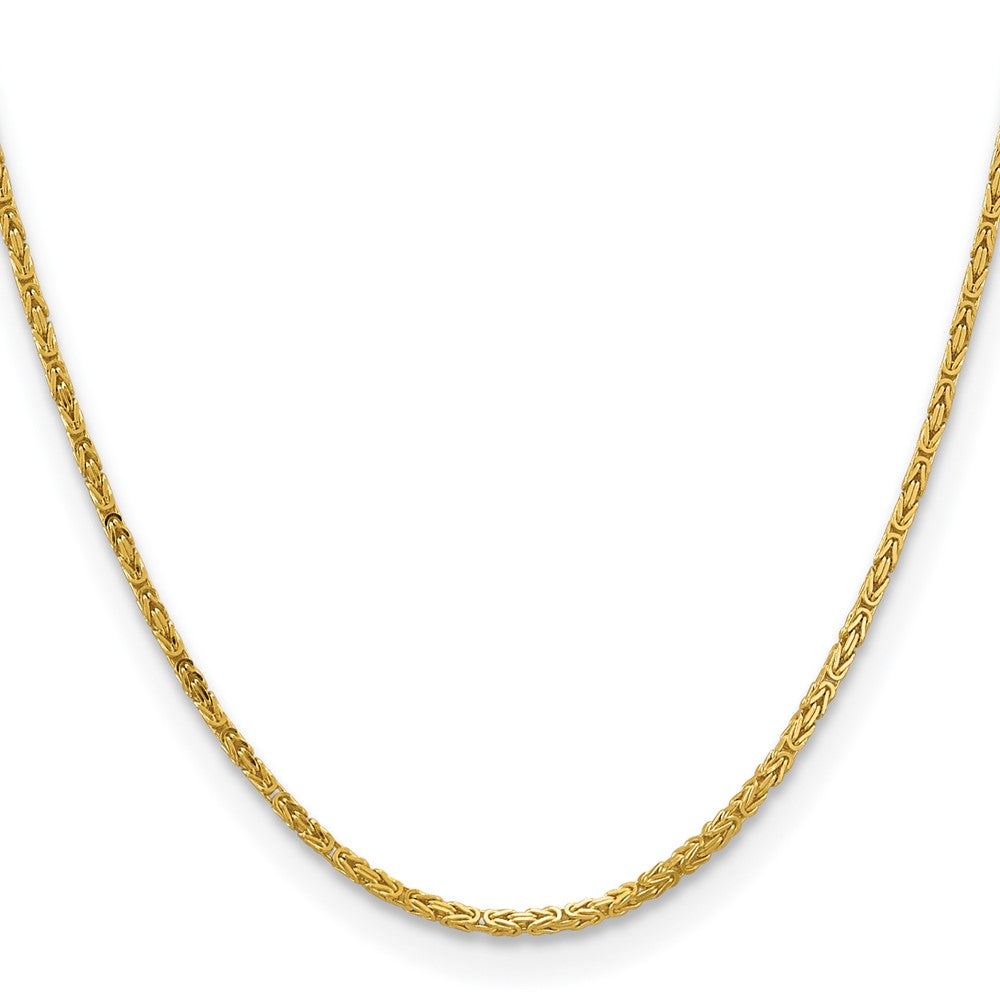 14K 24 inch 2mm Byzantine with Lobster Clasp Chain