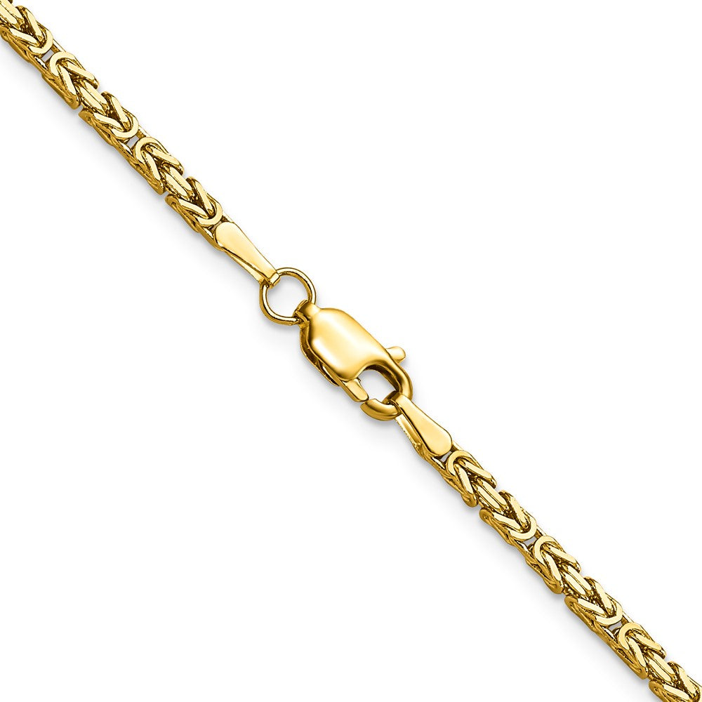 14K 24 inch 2mm Byzantine with Lobster Clasp Chain