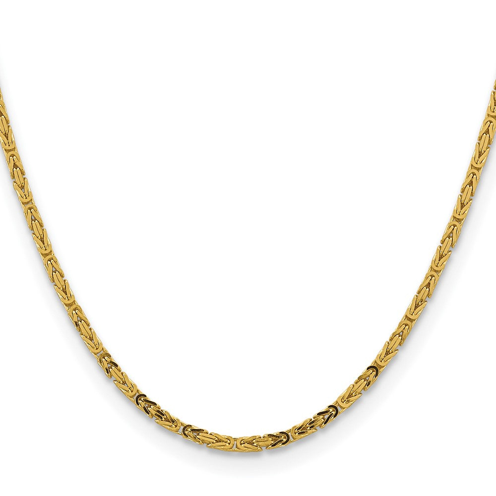 14K 24 inch 2.5mm Byzantine with Lobster Clasp Chain