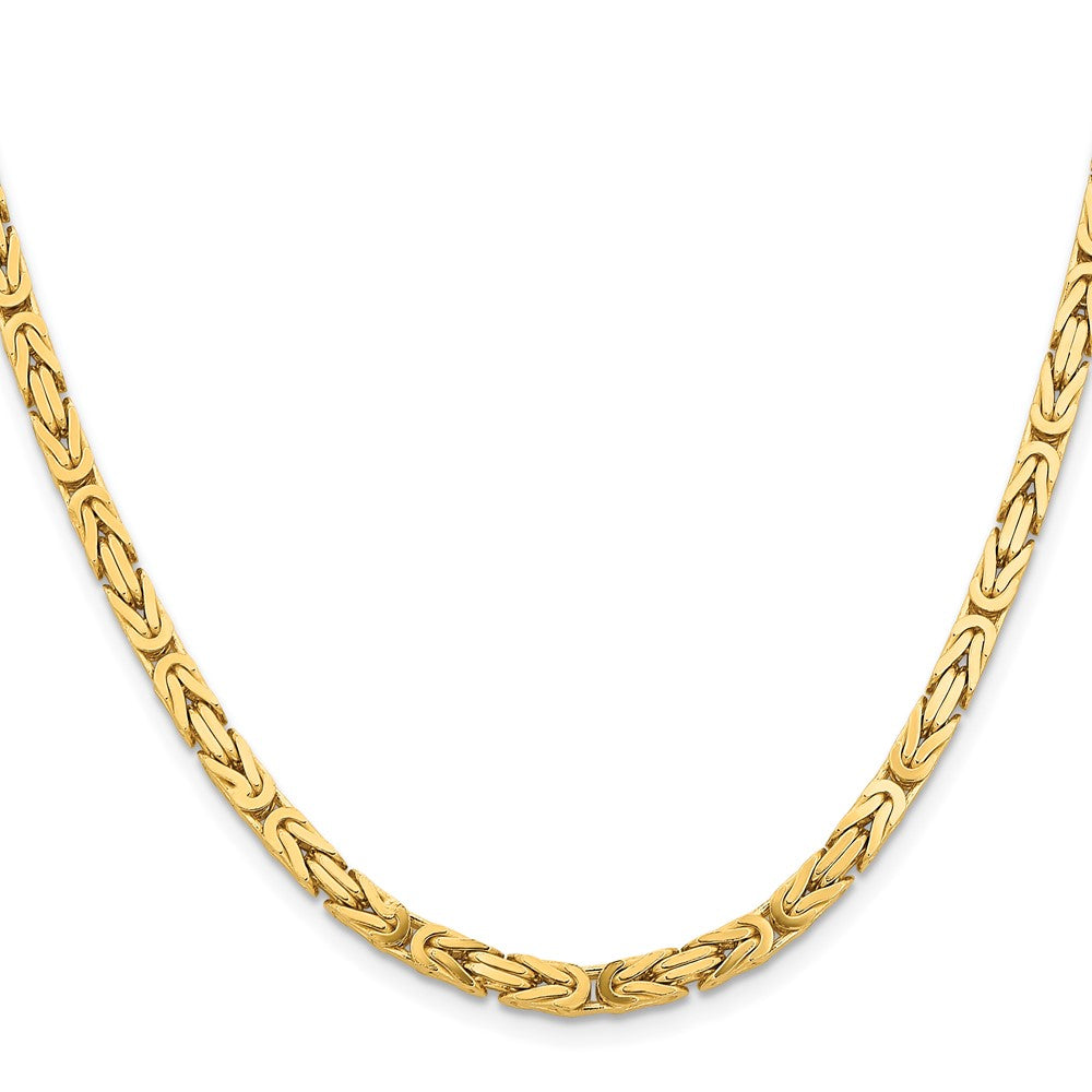 14K 24 inch 4mm Byzantine with Lobster Clasp Chain