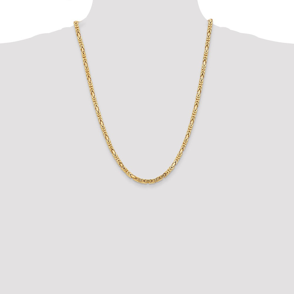 14K 24 inch 4mm Byzantine with Lobster Clasp Chain