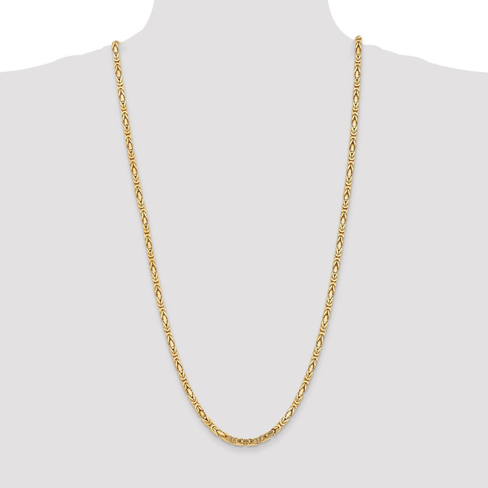 14K 30 inch 4mm Byzantine with Lobster Clasp Chain