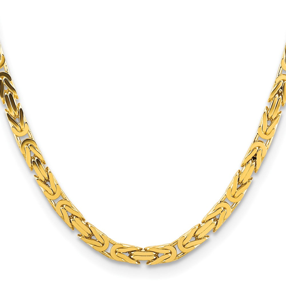 14K 24 inch 5.25mm Byzantine with Lobster Clasp Chain