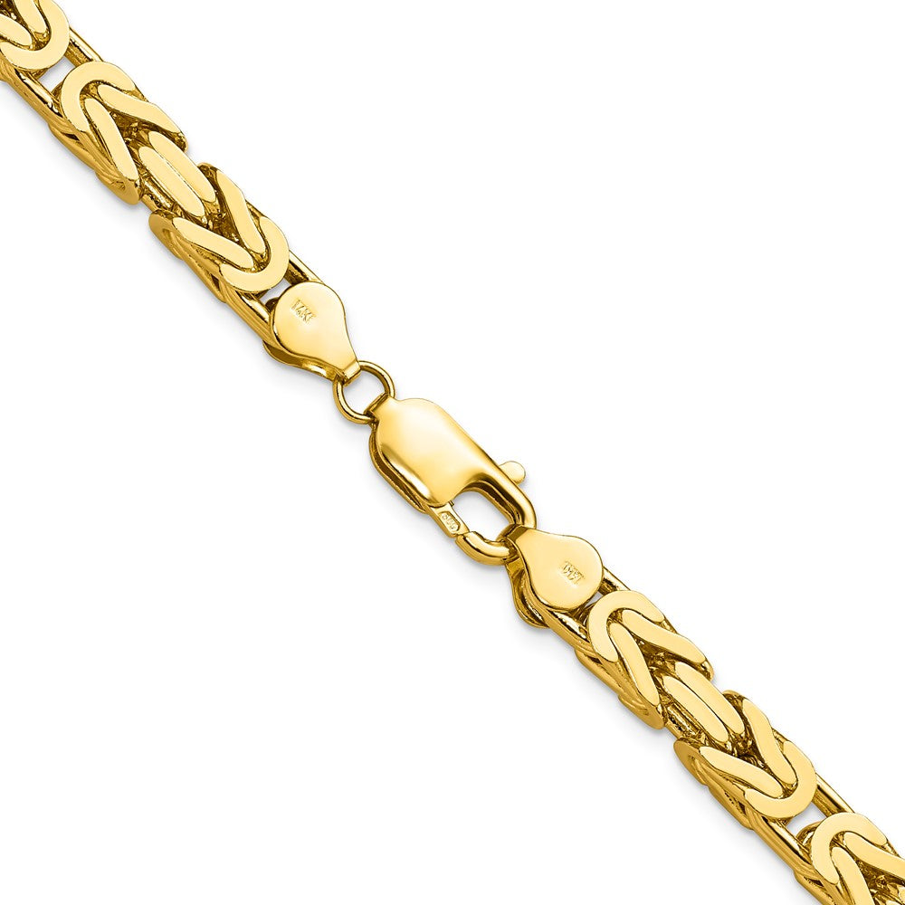 14K 24 inch 5.25mm Byzantine with Lobster Clasp Chain