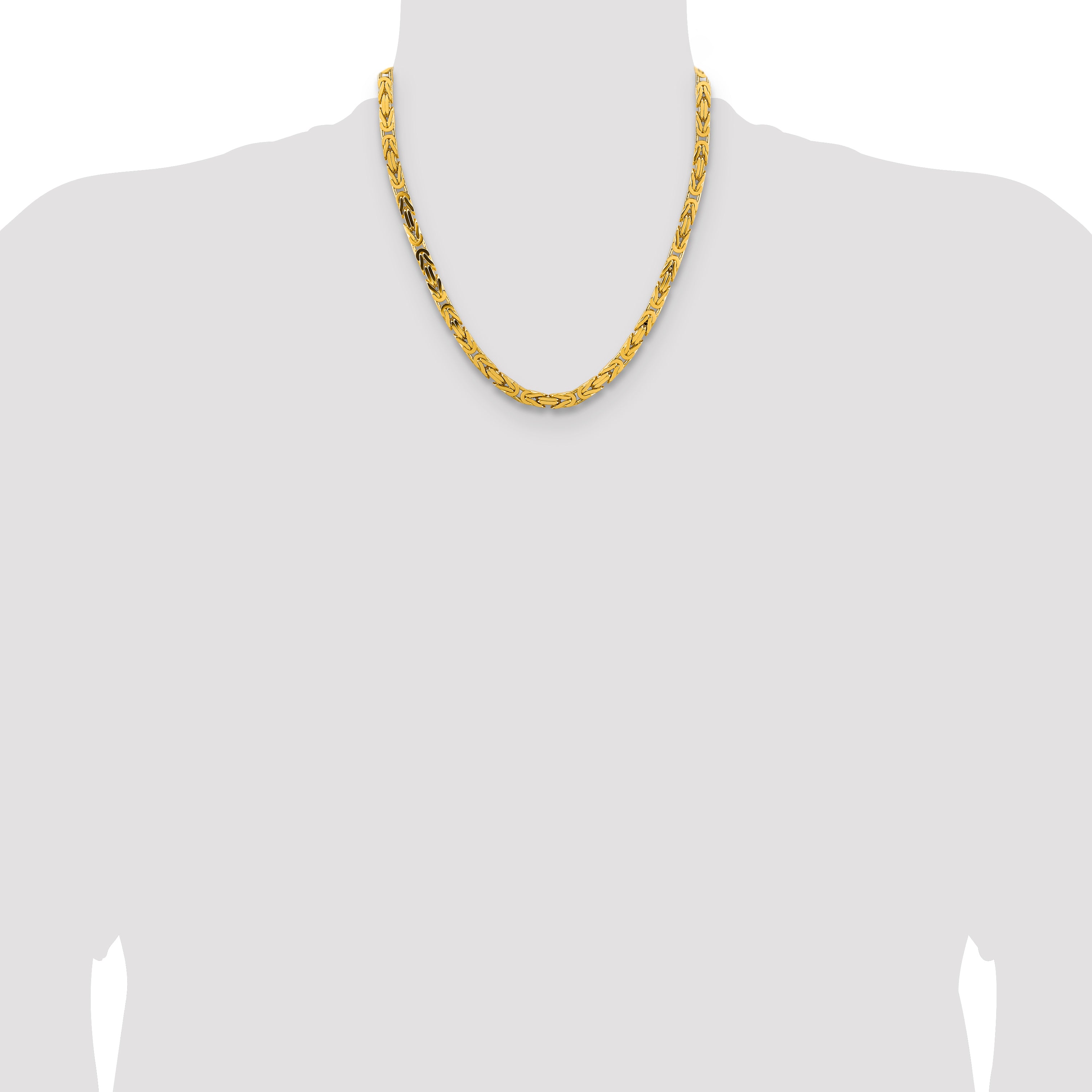 14K 20 inch 5.25mm Byzantine with Lobster Clasp Chain