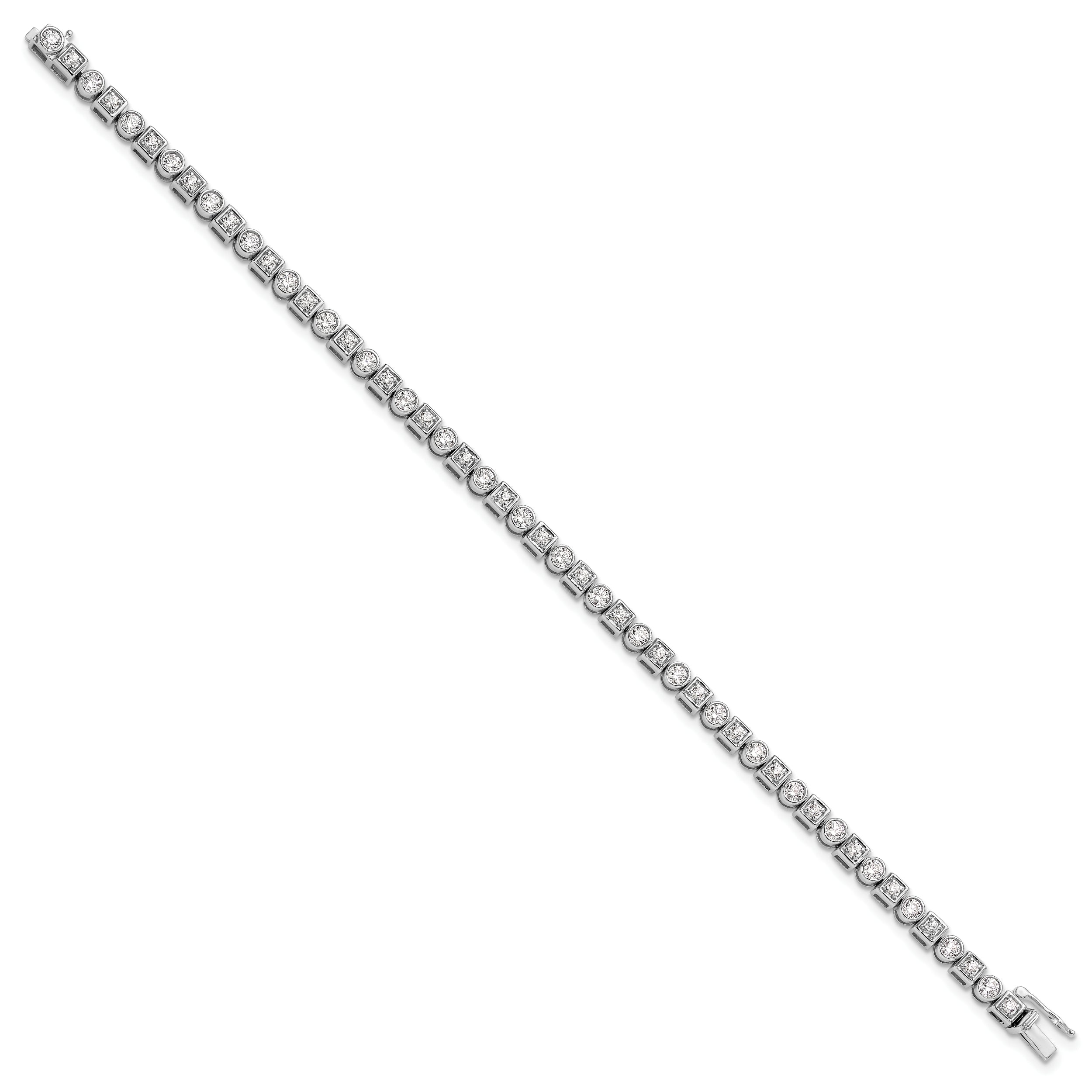 14K White Gold Lab Grown Diamond VS/SI FGH Shapes Bracelet