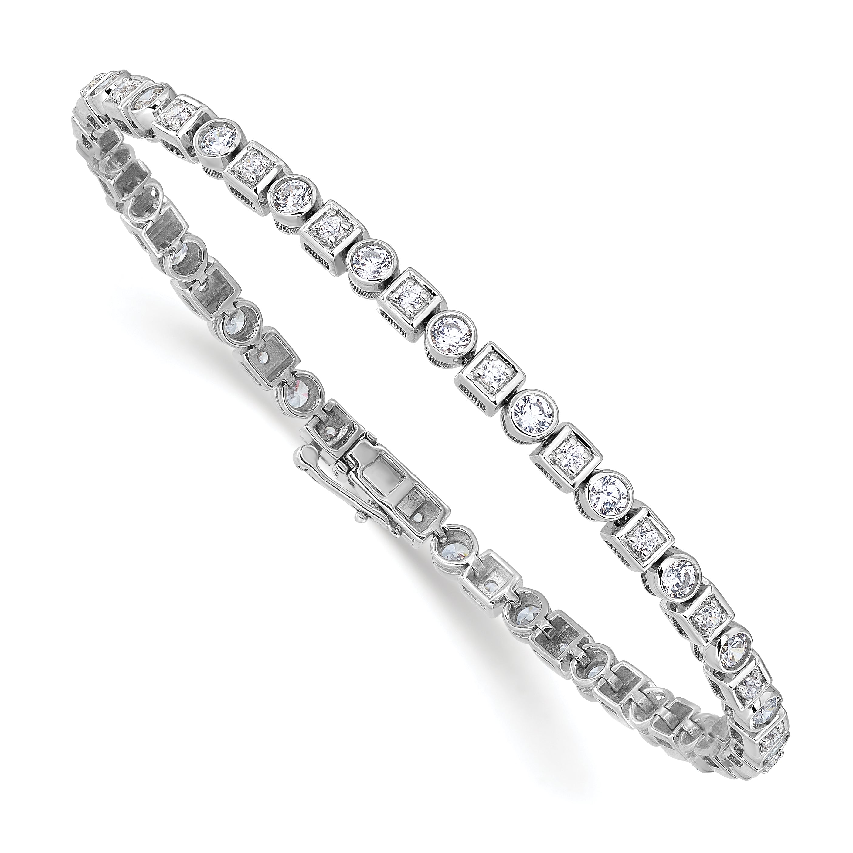 14K White Gold Lab Grown Diamond VS/SI FGH Shapes Bracelet