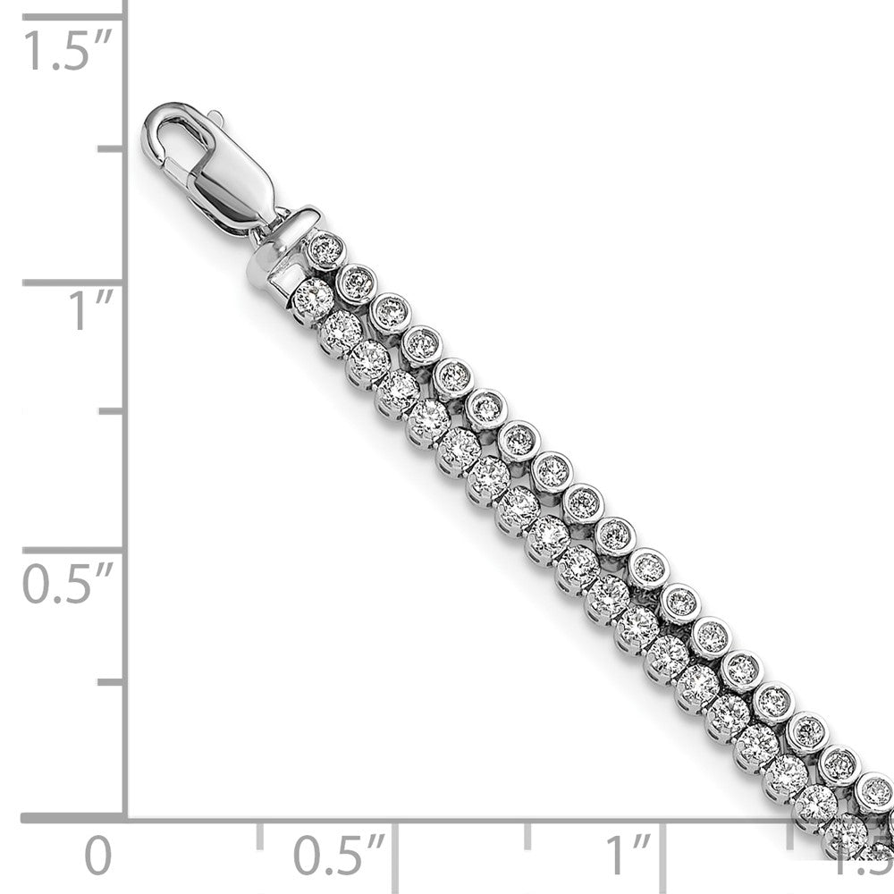 14K White Gold Lab Grown Diamond VS/SI FGH w/1 inch ext. Dbl Bracel