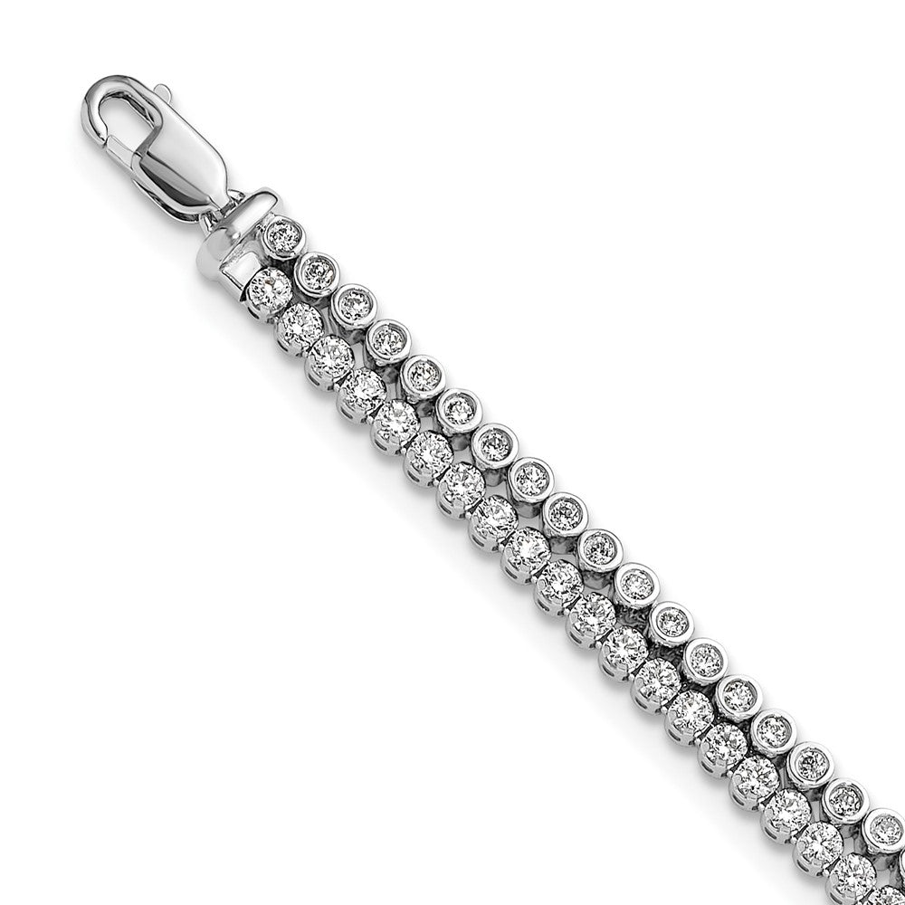 14K White Gold Lab Grown Diamond VS/SI FGH w/1 inch ext. Dbl Bracel