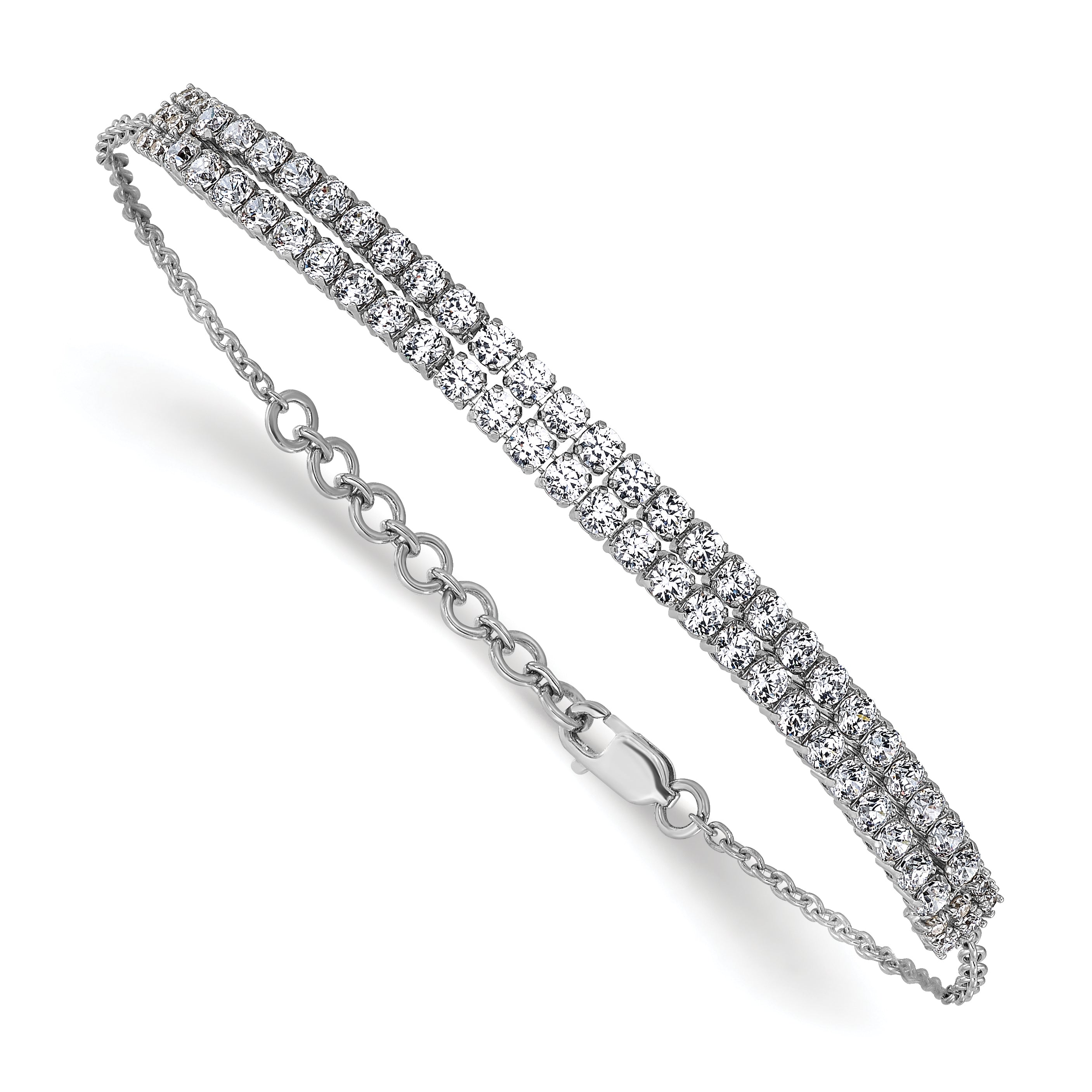 14K White Gold Lab Grown Diamond VS/SI FGH w/1 inch ext. Bracelet