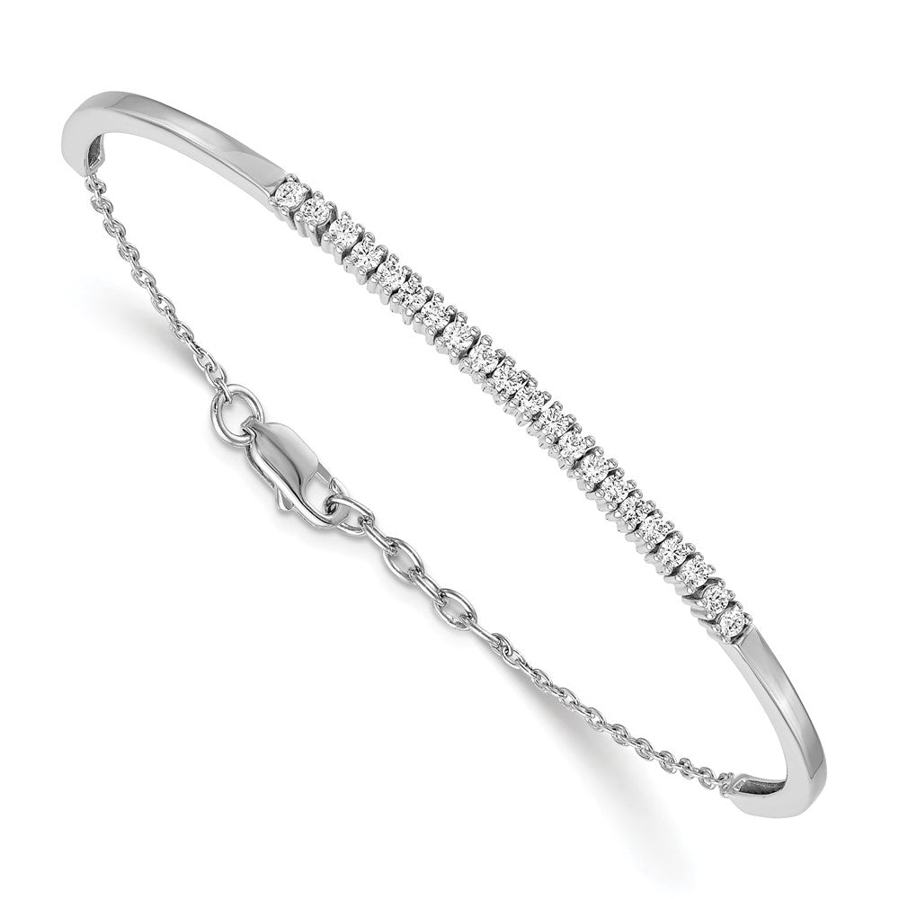 14K White Gold Lab Grown Diamond VS/SI FGH Bangle Bracelet