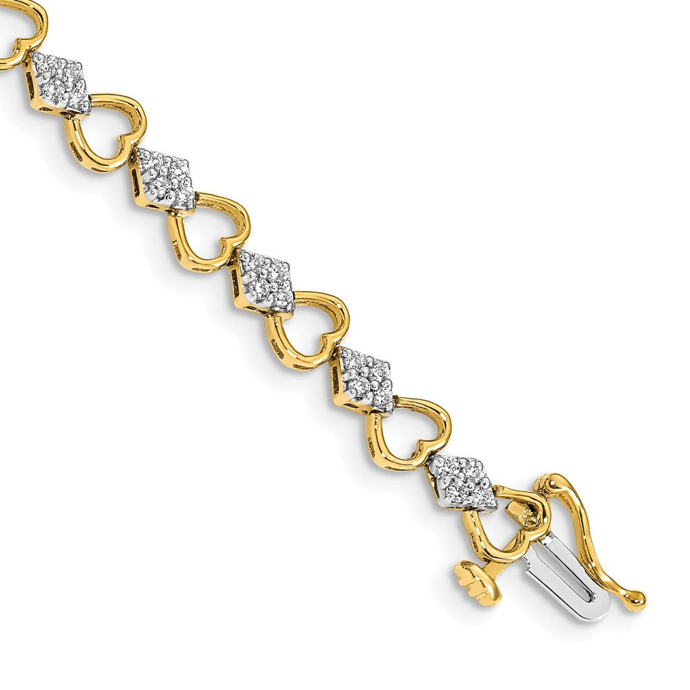 14K Lab Grown Diamond VS/SI FGH Heart Link Bracelet