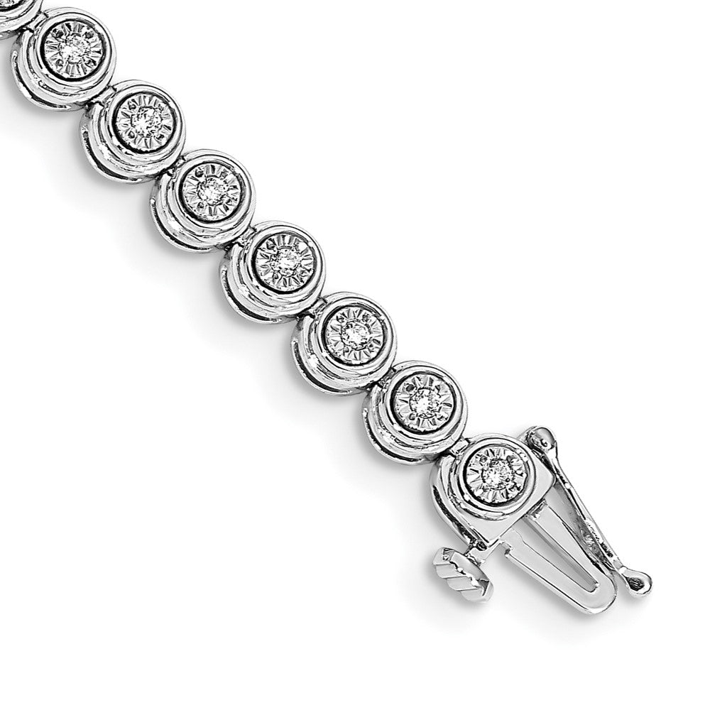 14K White Gold Lab Grown Diamond VS/SI FGH Circle Link Bracelet