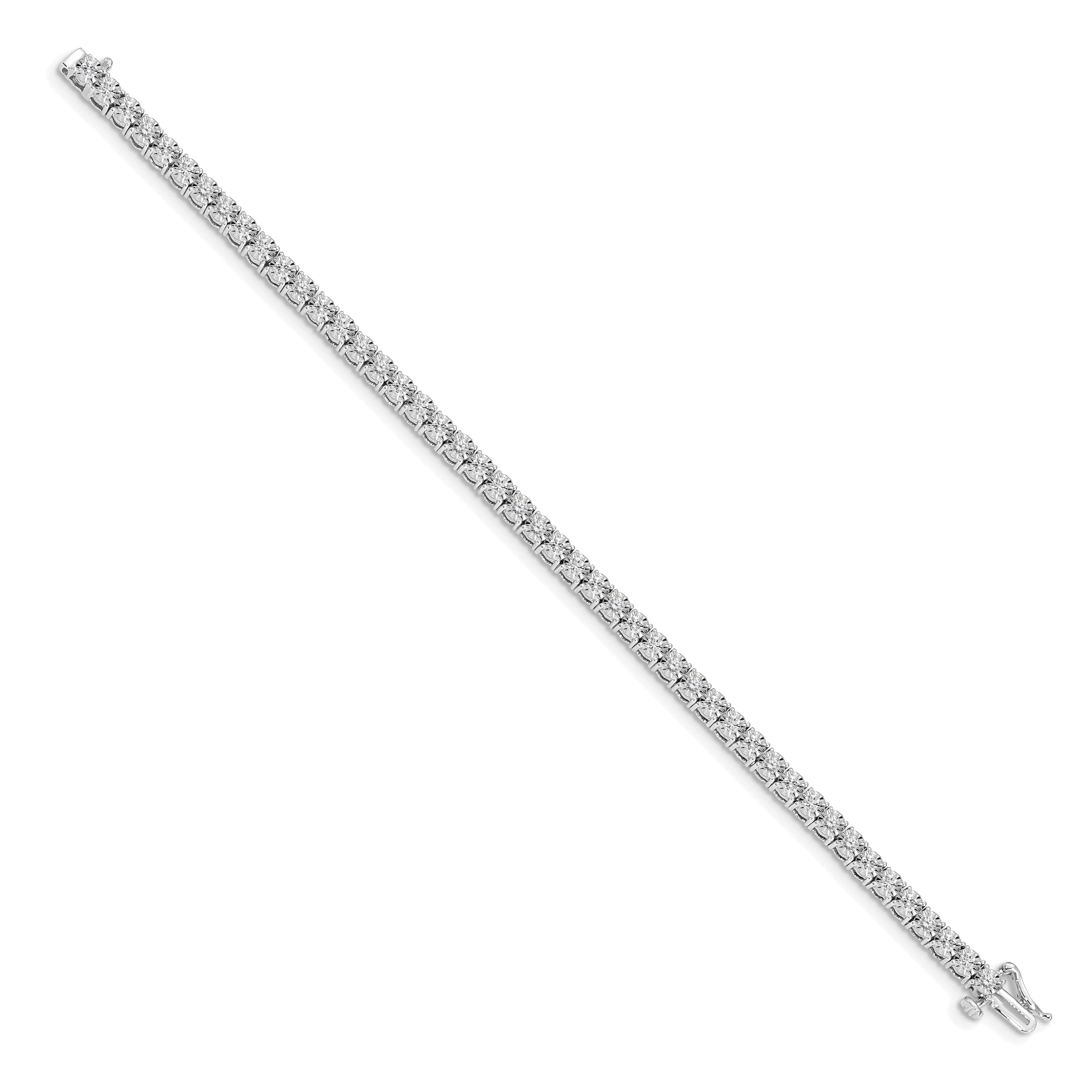 14K White Gold Lab Grown VS/SI FGH Dia Illusion Setting Bracelet