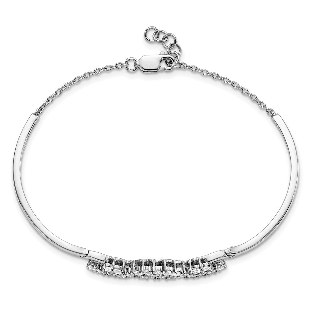 14K White Gold Lab Grown Diamond VS/SI FGH Cluster Bangle Bracelet