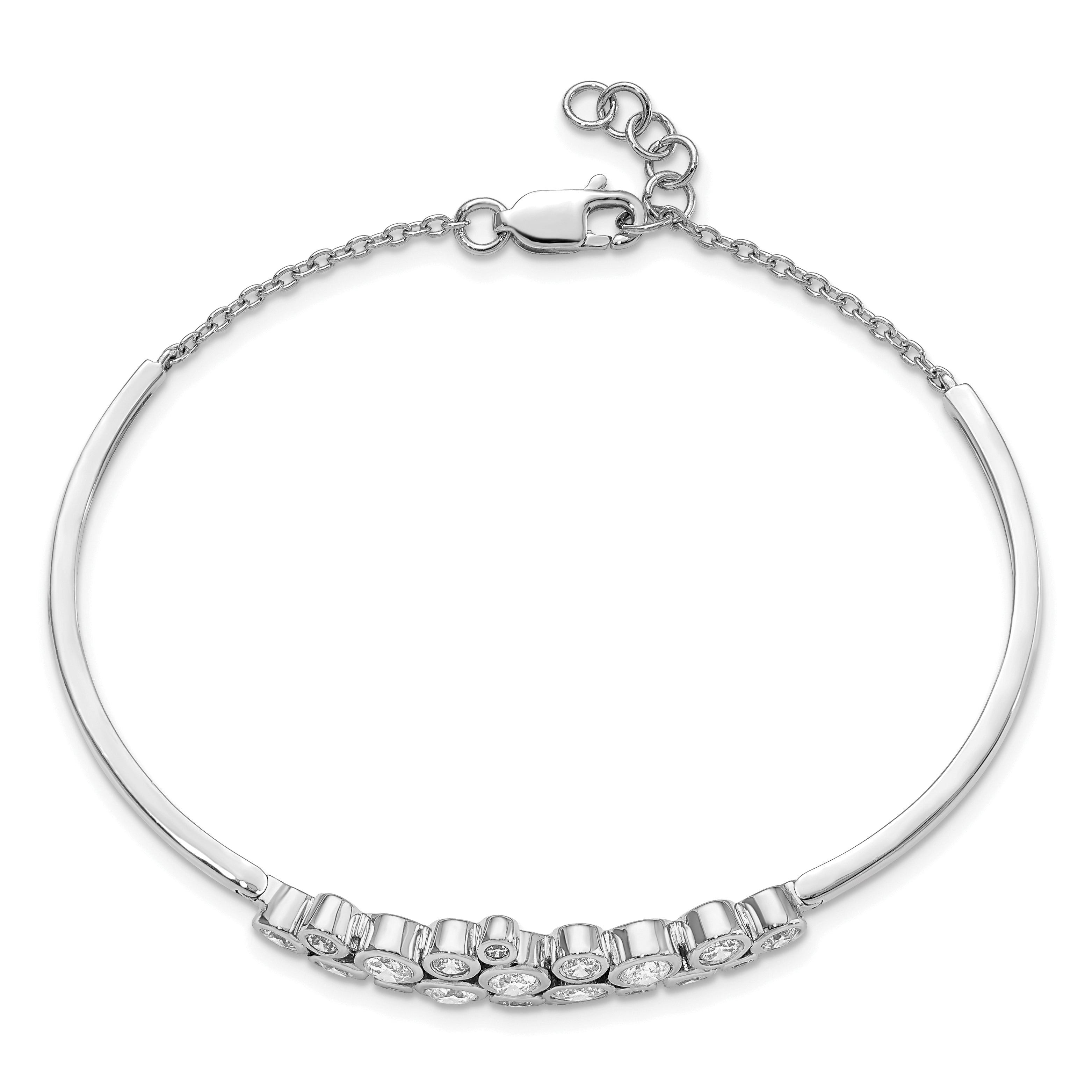 14K White Gold Lab Grown Diamond VS/SI FGH Bangle Bracelet